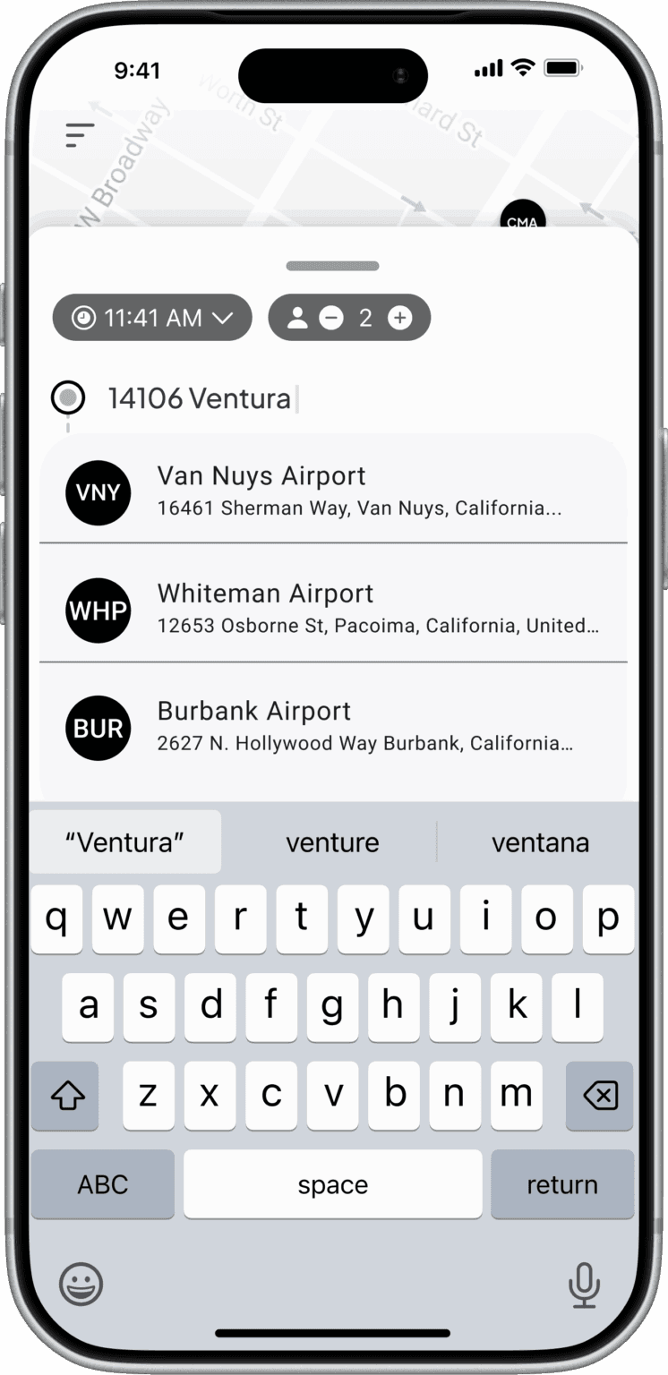 Soar app — Choose route